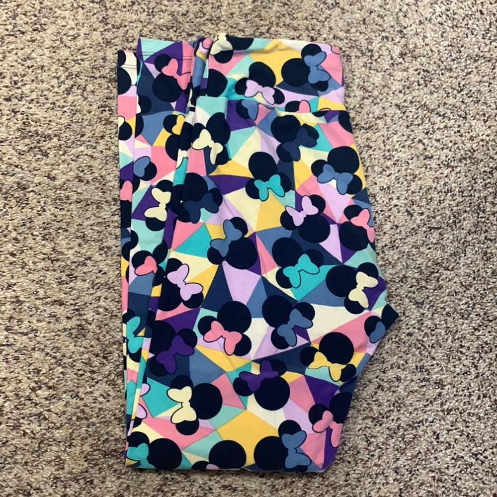 LulaRoe Colorful Pastel Abstract Minnie Mouse Leggings Discontinued